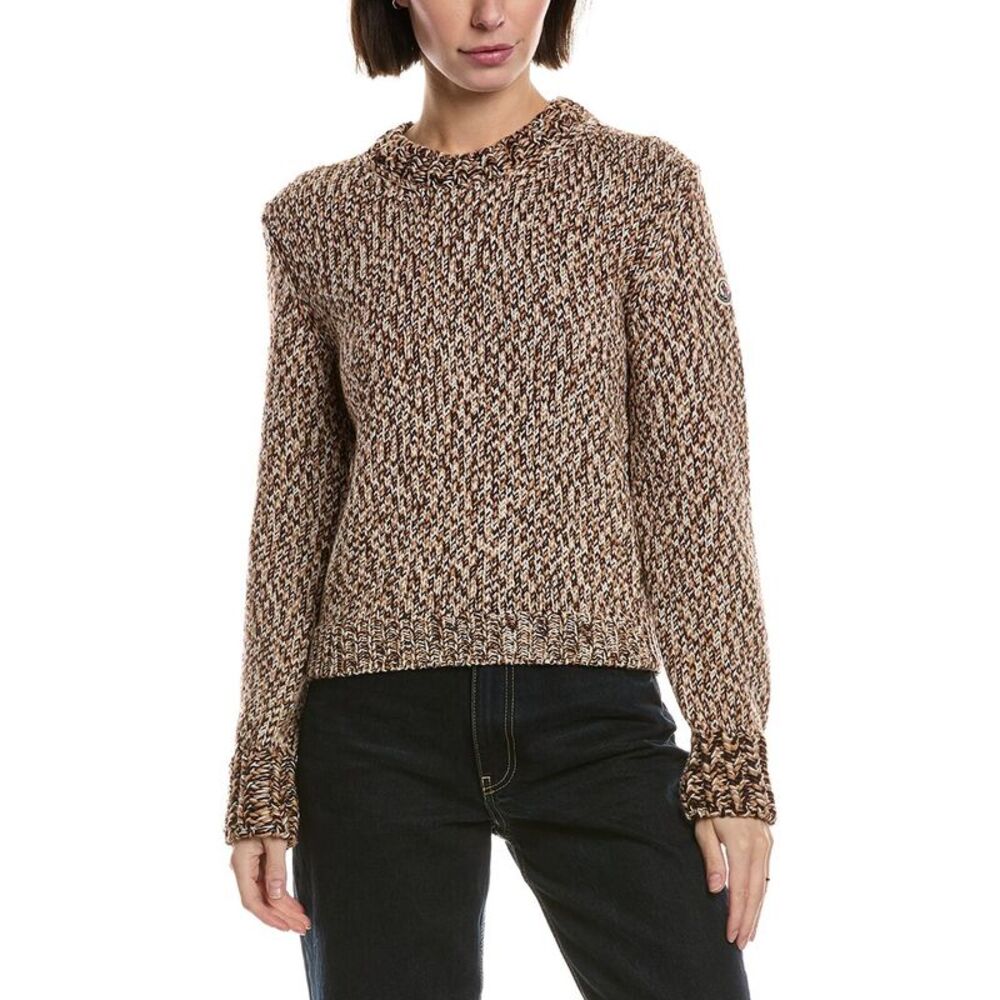 Moncler Womens  Knit Wool Sweater, Tan